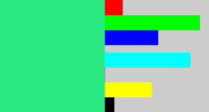 Hex color #2be981 - weird green