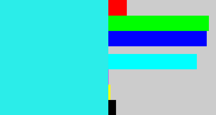 Hex color #2bede9 - bright light blue