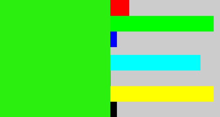 Hex color #2bf00f - vivid green
