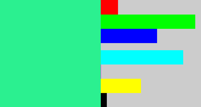 Hex color #2bf090 - wintergreen