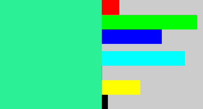 Hex color #2bf096 - wintergreen