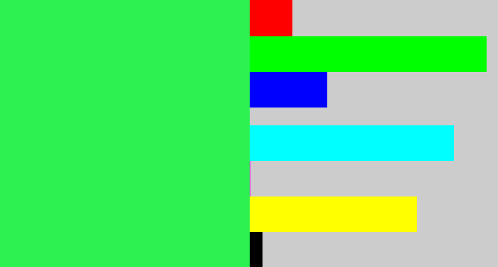 Hex color #2bf250 - bright light green