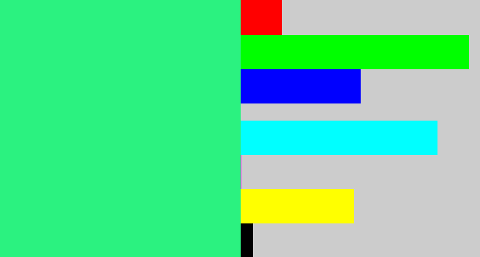 Hex color #2bf280 - wintergreen
