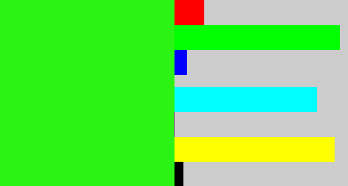 Hex color #2bf313 - vivid green