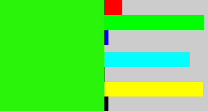 Hex color #2bf40b - vivid green