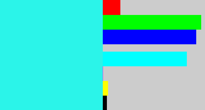Hex color #2bf4e9 - bright light blue