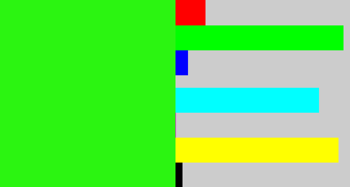 Hex color #2bf511 - vivid green