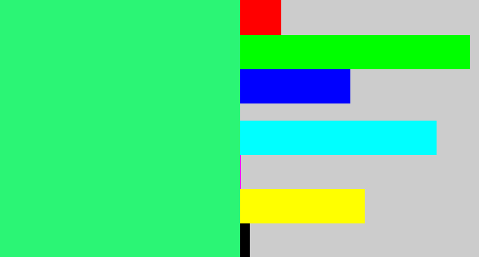 Hex color #2bf575 - spearmint