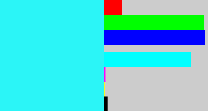 Hex color #2bf5f7 - bright light blue