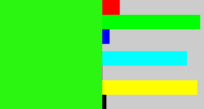 Hex color #2bf611 - vivid green