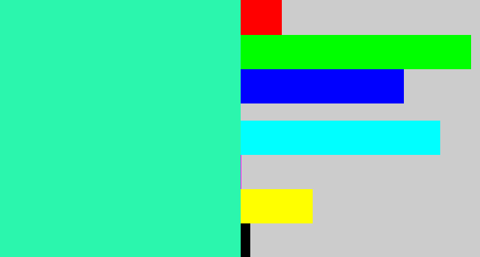 Hex color #2bf6ad - greenish cyan