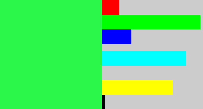 Hex color #2bf74b - bright light green