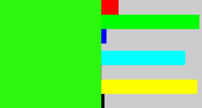 Hex color #2bf80c - vivid green