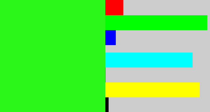 Hex color #2bf819 - radioactive green