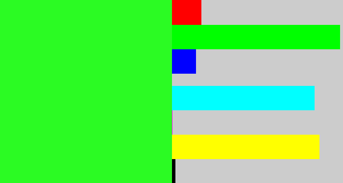 Hex color #2bfb23 - radioactive green