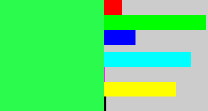 Hex color #2bfb4d - bright light green