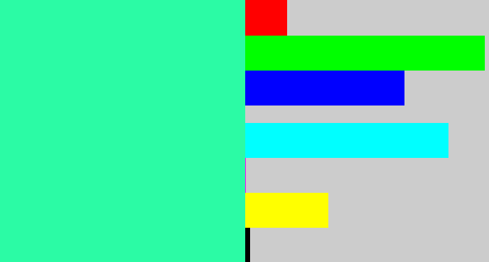 Hex color #2bfba5 - greenish cyan