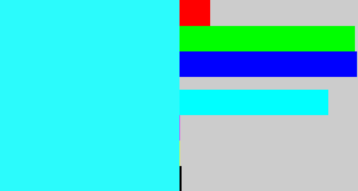 Hex color #2bfbfc - bright light blue