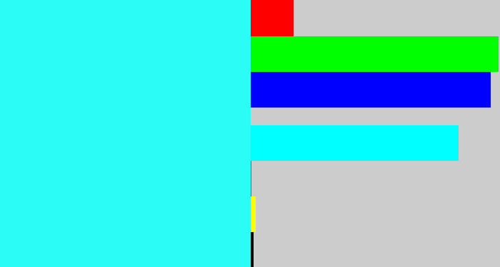 Hex color #2bfcf6 - bright light blue