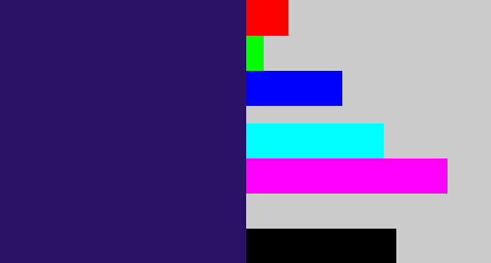Hex color #2c1264 - dark indigo