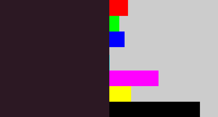 Hex color #2c1823 - dark