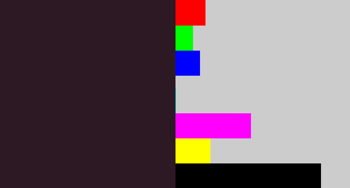Hex color #2c1923 - dark