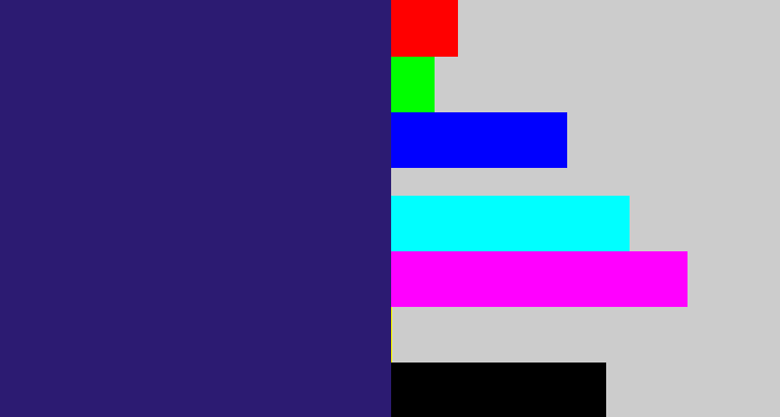 Hex color #2c1b72 - indigo