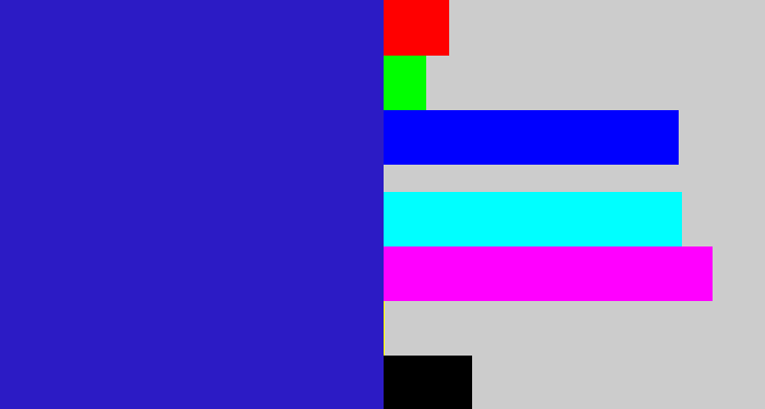 Hex color #2c1bc5 - indigo blue