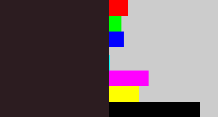 Hex color #2c1c20 - dark