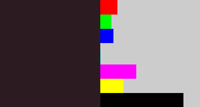 Hex color #2c1c22 - dark