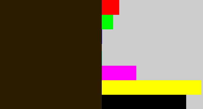 Hex color #2c1d01 - dark brown