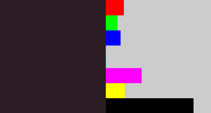 Hex color #2c1d24 - dark