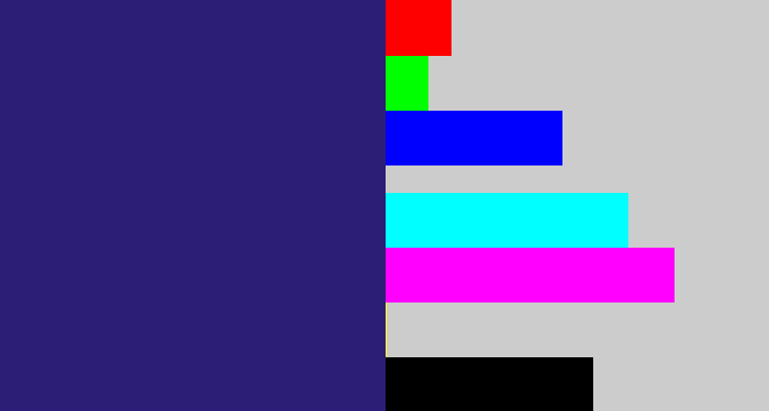 Hex color #2c1d76 - indigo
