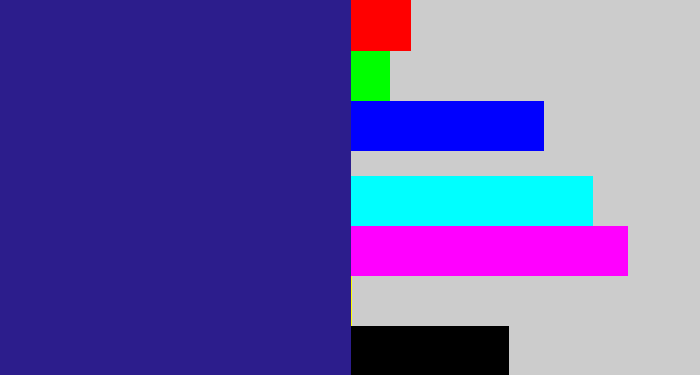 Hex color #2c1d8c - indigo