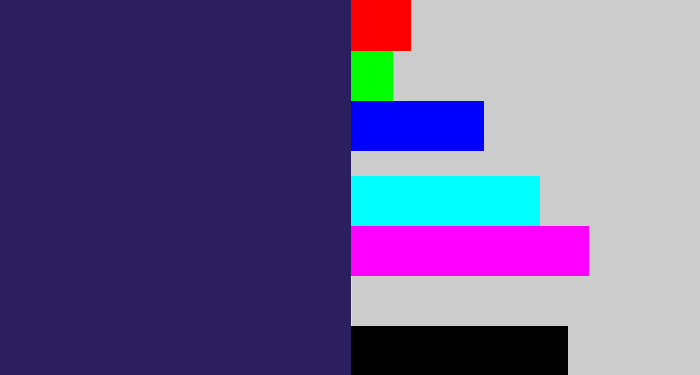 Hex color #2c1f60 - dark indigo