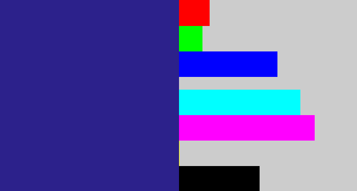 Hex color #2c218b - indigo