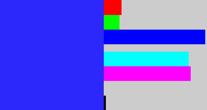Hex color #2c27fa - light royal blue