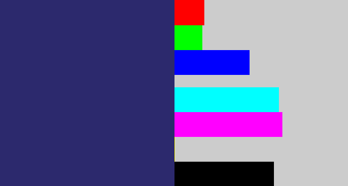Hex color #2c296d - dark slate blue