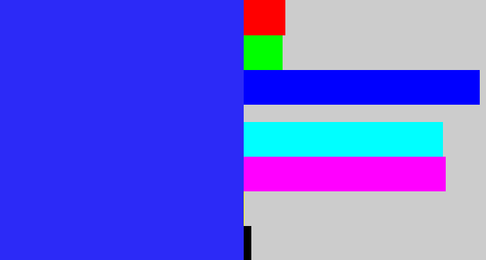 Hex color #2c2af7 - light royal blue