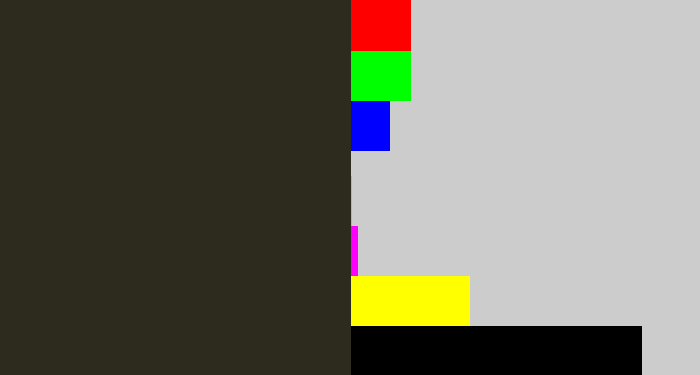 Hex color #2c2b1d - dark