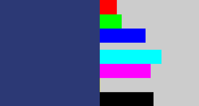 Hex color #2c3975 - dark slate blue