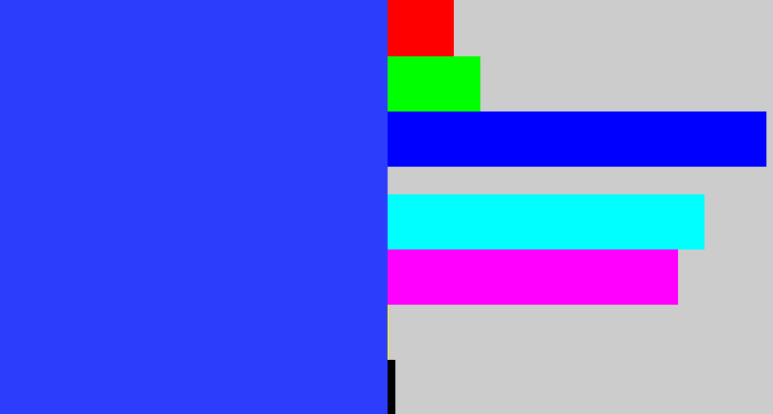 Hex color #2c3efb - light royal blue