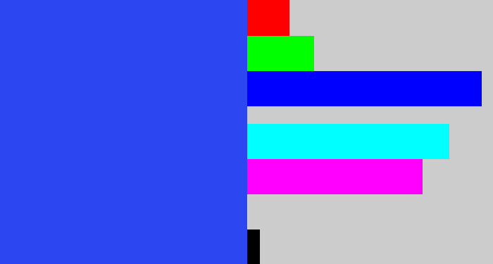 Hex color #2c46f2 - azul