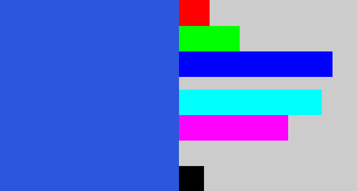 Hex color #2c56dc - azul