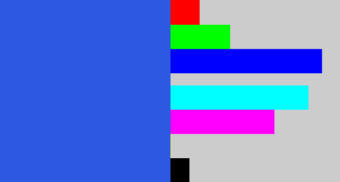 Hex color #2c58e2 - azul