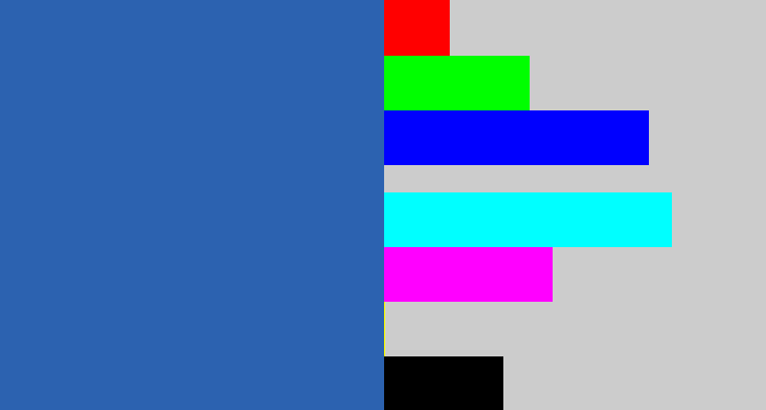 Hex color #2c62b0 - mid blue