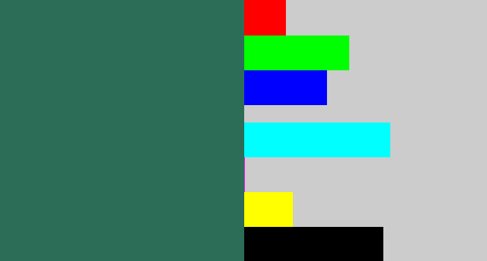 Hex color #2c6d57 - dark green blue