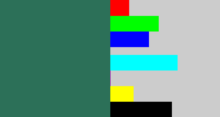 Hex color #2c7058 - dark green blue