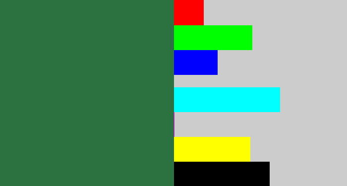 Hex color #2c7240 - darkish green
