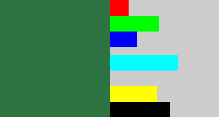 Hex color #2c7341 - darkish green